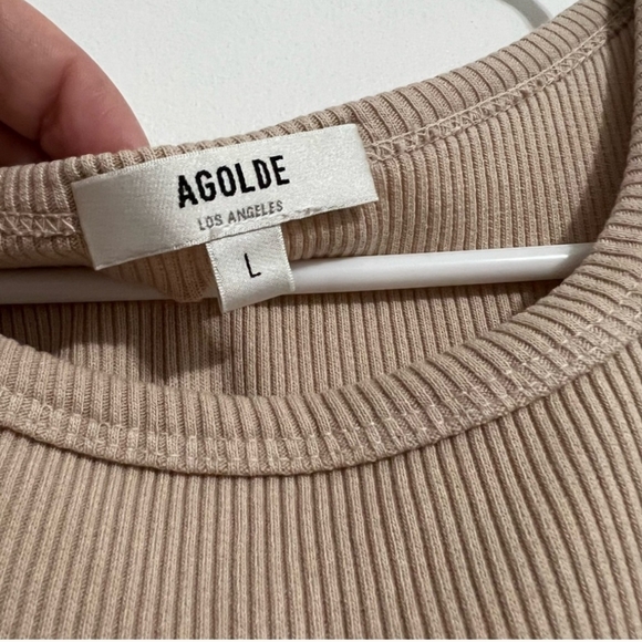 Agolde Ribbed High Neck Tank Top Size Large - Picture 4 of 4